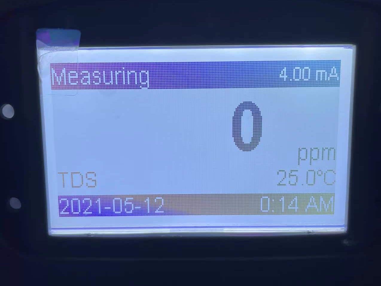 TDS meter reading