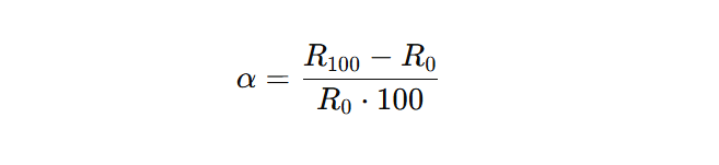 Resistance temperature coefficient formula