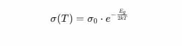 Conversion formula for conductivity of semiconductors to temperature